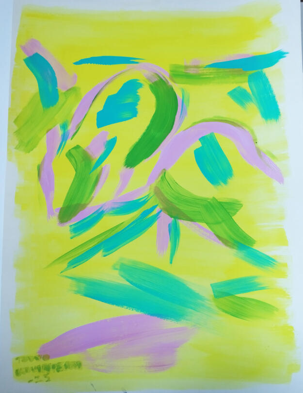Nimetön, akryyli maitokartongille, 76 x 55 cm, 2023