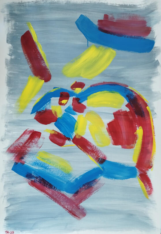 Nimetön, akryyli maitokartongille, 110 x 75.5, 2023