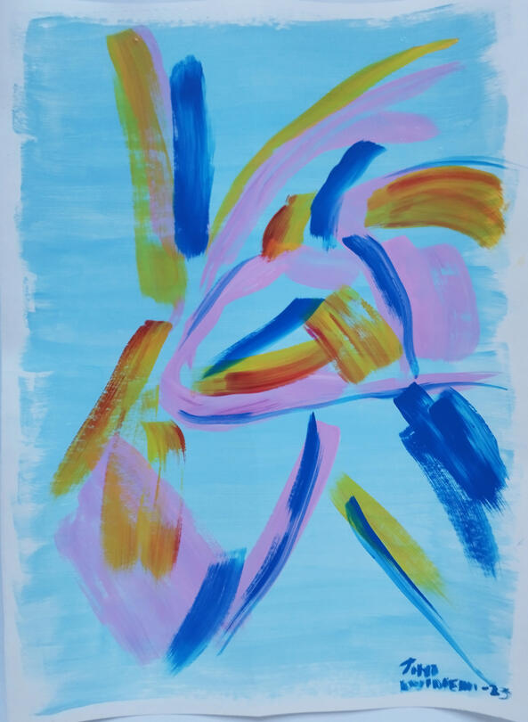 Nimetön, akryyli maitokartongille, 76 x 55 cm, 2023