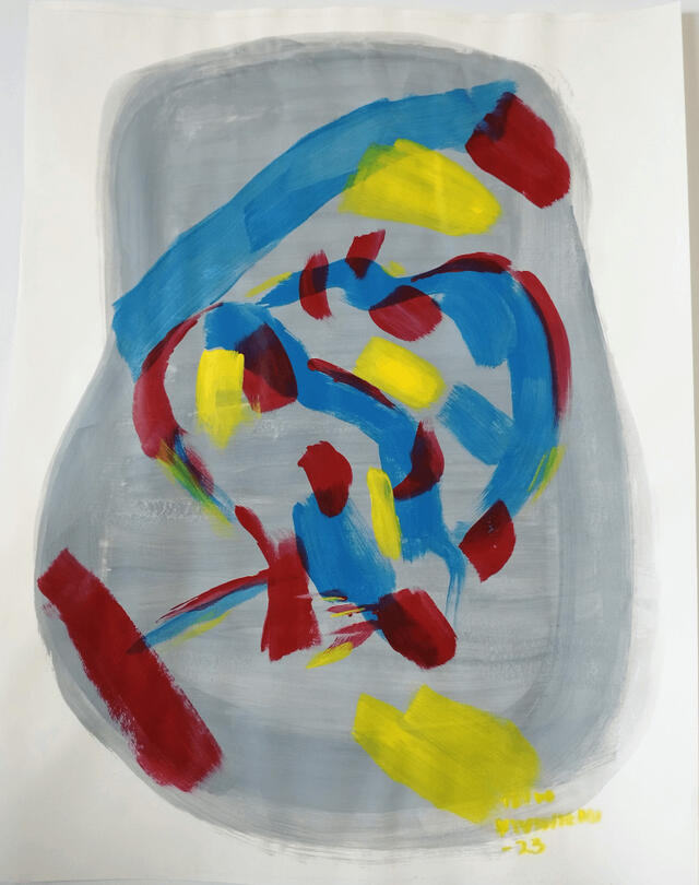 Nimetön, akryyli paperille, 64 x 49.8 cm, 2023